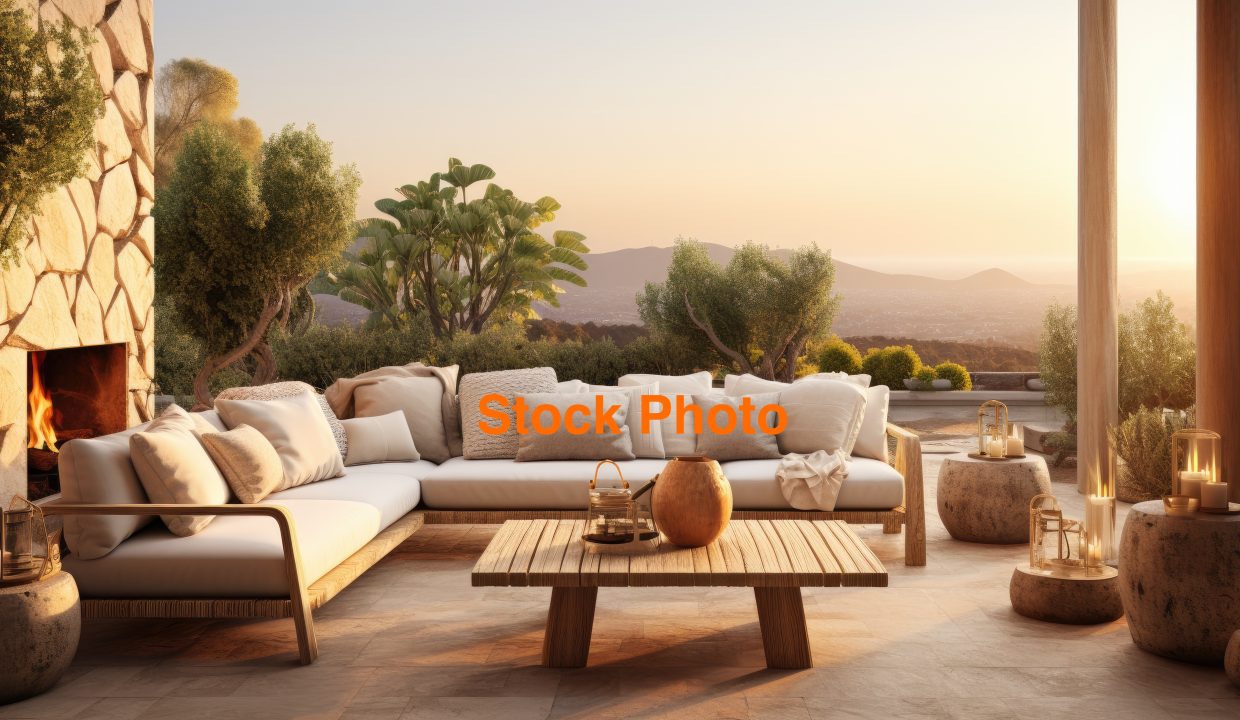 modern living room with view to the lake